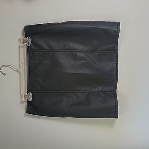 Mini black faux leather pencil skirt